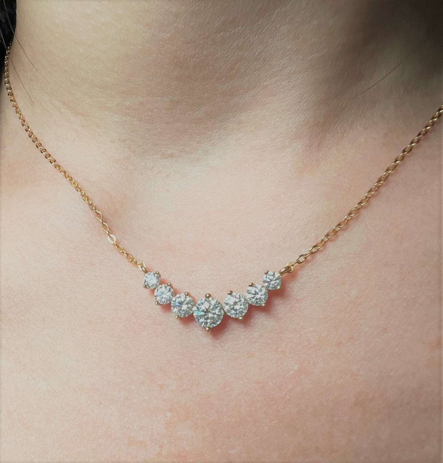 Moissanite Necklace | 925 Sterling Sliver Plated 18k White Gold Necklace | Wedding