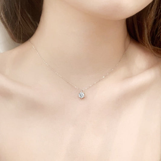 2.0ct Solitaire Moissanite Necklace Soild 925 silver Necklace \  Moissanite Pendant \ Moissanite Chain Necklace  Single Diamond Nekclace