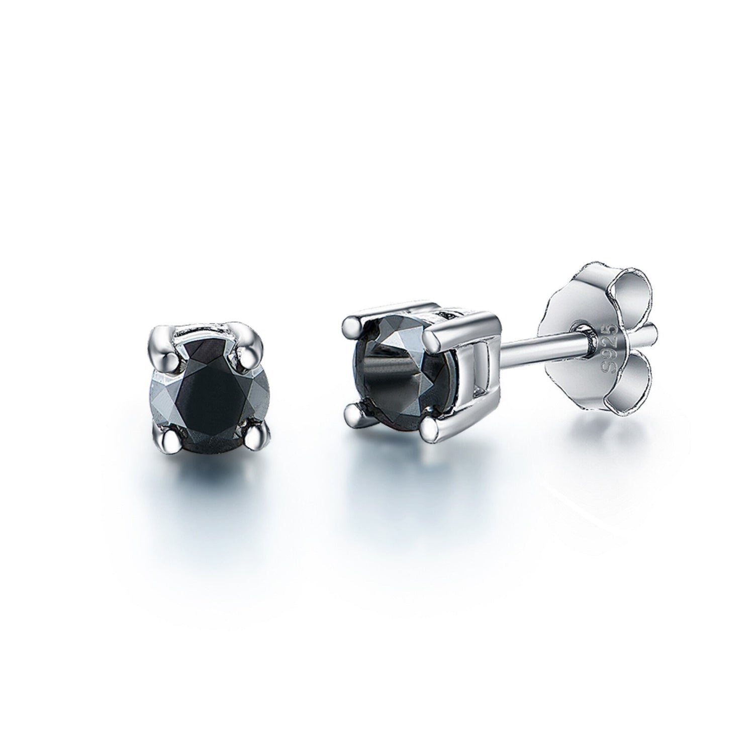 Moissanite Stud Earrings, Solid 925 Sterling Silver with Rhodium  Plating, Dainty Stud Earrings for Women