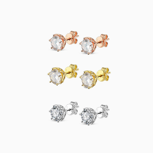 0.5-1 Carat Natural Moissanite Stud Earrings, Solid 925 Sterling Silver Earrings \ Wedding Stud Earrings \ Moissanite Sterling Silver Studs