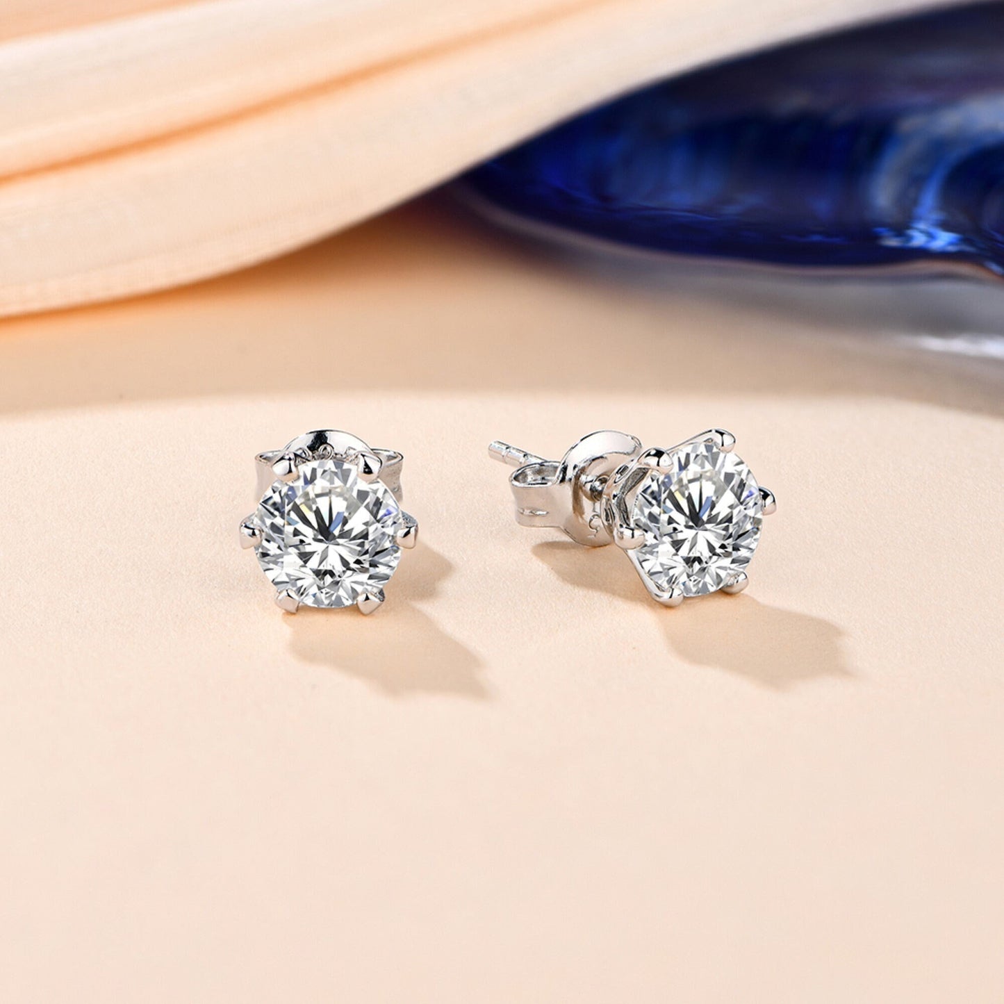 Moissanite Earring Studs 3ct, Solid 925 Sterling Silver Earrings