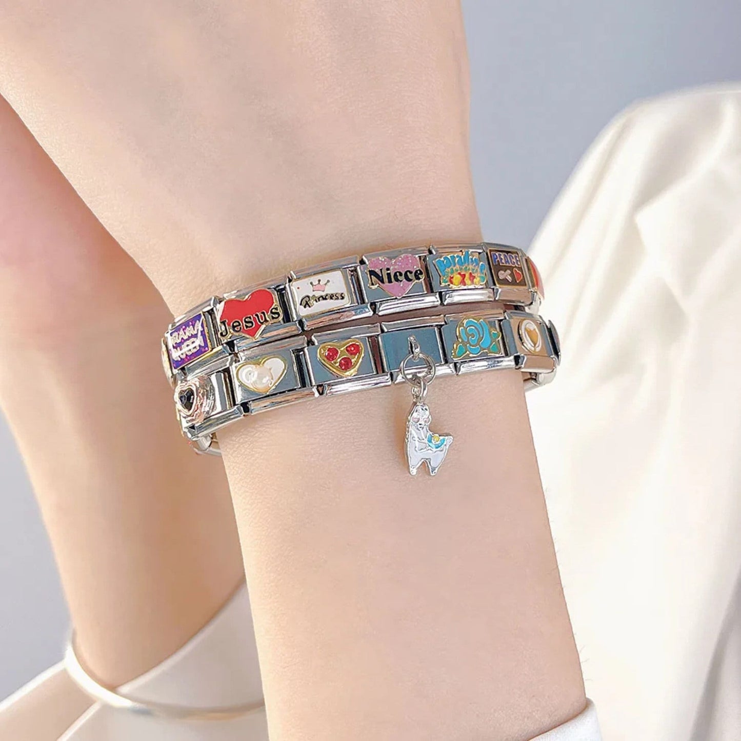 Italian Charms bracelet \ classic 9mm charms size \ Custom bracelet \ charm links \ gift for her \ Surprise Italian Bracelet Bracelet Charms