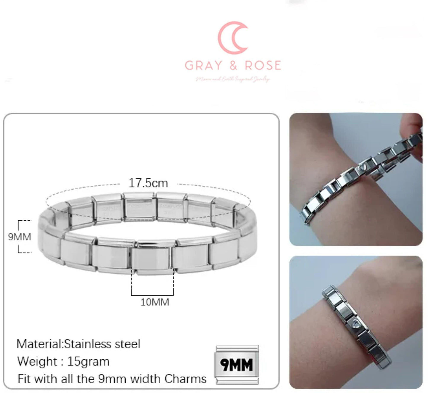 Charm Bracelet \ Italian Charm Bracelet \ Classic Italian Charm Bracelet \ Custom Bracelet \ Personalized Charm Bracelet Charm Link Bracelet