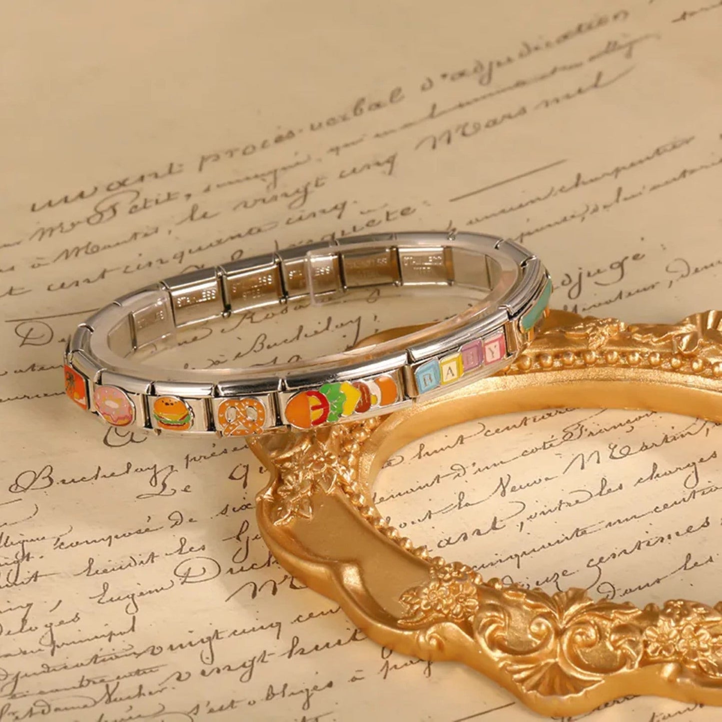 Italian Charms bracelet \ classic 9mm charms size \ Custom bracelet \ charm links \ gift for her \ Surprise Italian Bracelet Bracelet Charms