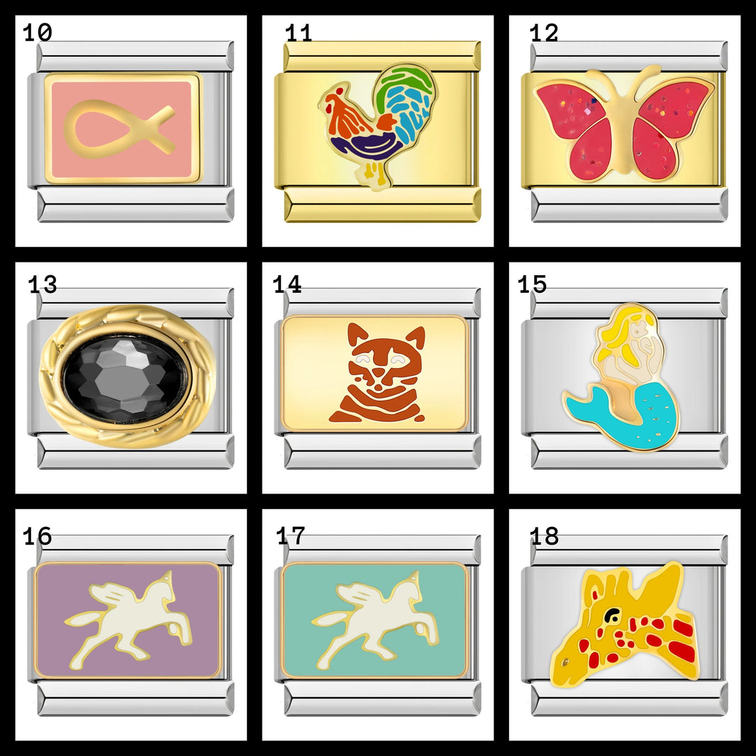 Quiges 9mm Horoskop Charm Jungfrau - Edelstahl Charm Für Italian Charm Armbänder