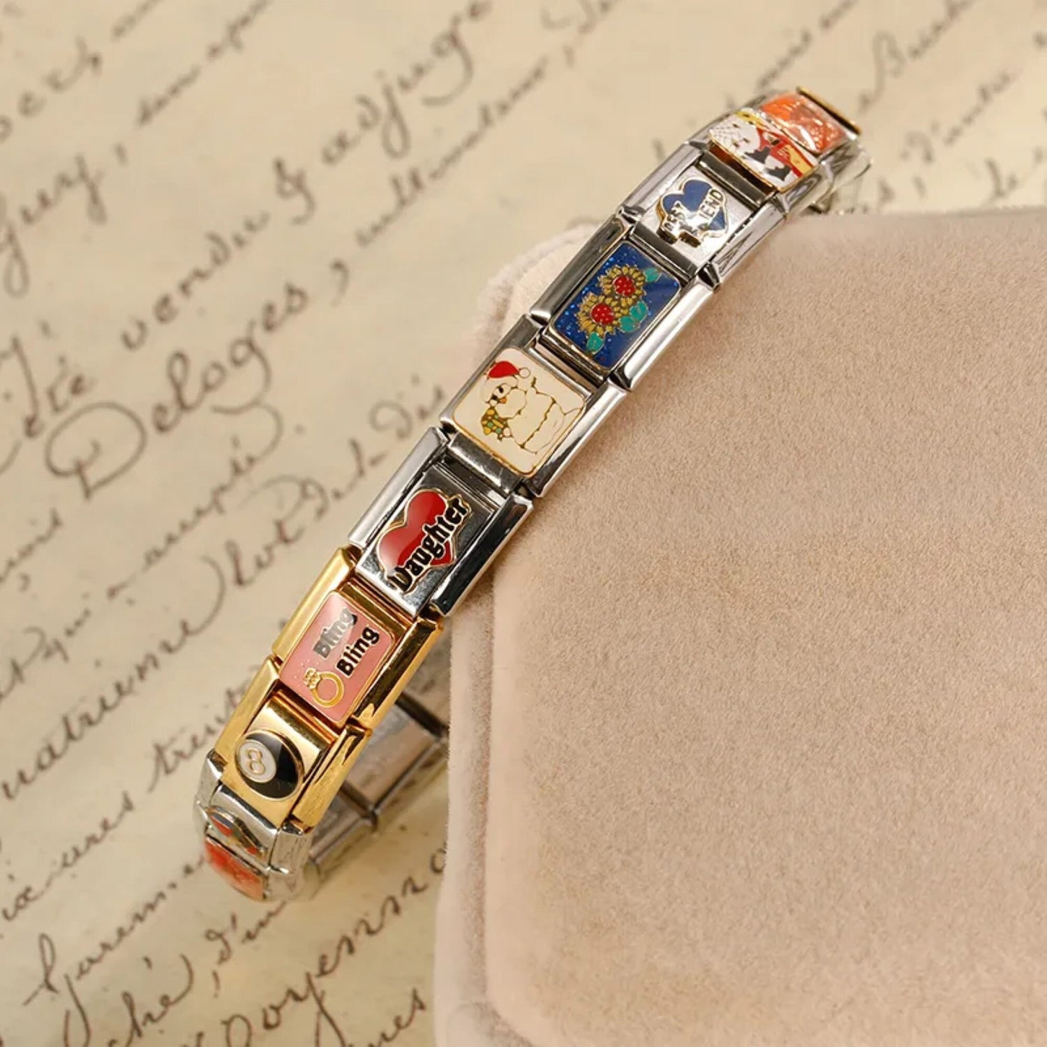 Customizable Italian Charms Bracelet - 9mm Classic Size - Unique