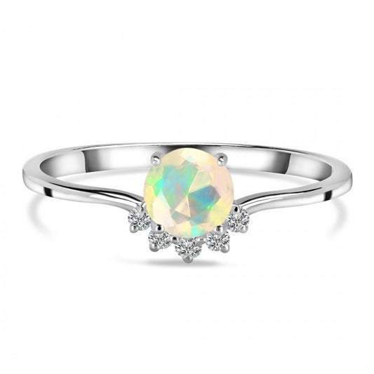 Crown Opal Ring in 925 Sterling Silver | Timeless Symbol of Love, Passion & Artistic Expression