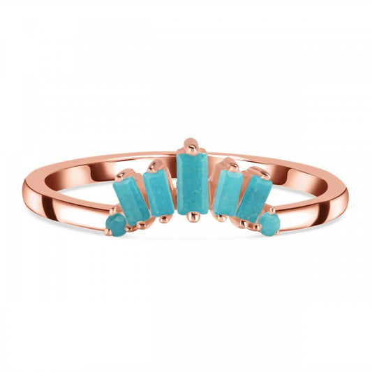 Elegant Turquoise Tiara Stackable Ring