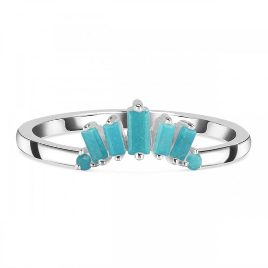 Elegant Turquoise Tiara Stackable Ring